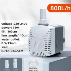 DOWNYPAWS - Bomba acuario 15w ultra silenciosa ajustable sumergible