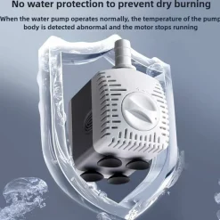 DOWNYPAWS - Bomba acuario 6w ultra silenciosa ajustable sumergible