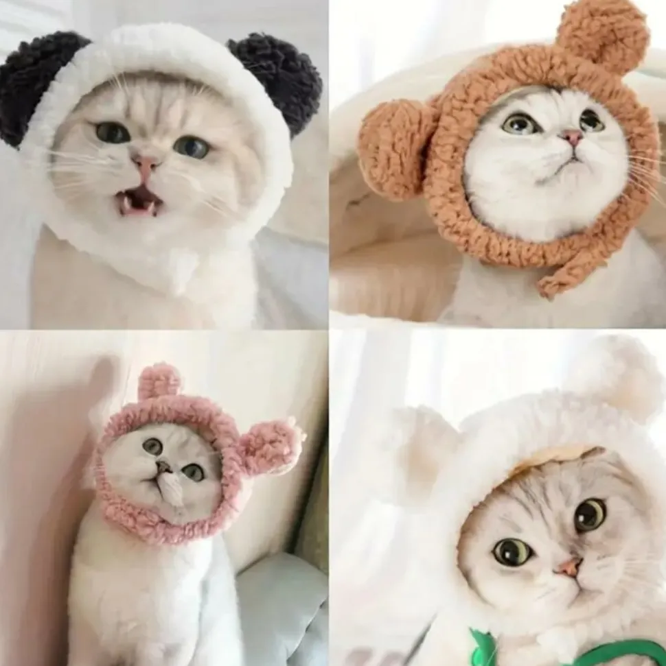 DOWNYPAWS - Bonnet d'hiver en peluche panda pour chiens et chats