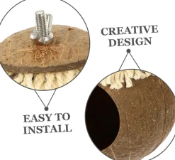 DOWNYPAWS - Boîte d'oiseau en coque de noix de coco pour la reproduction et la décoration type à vis
