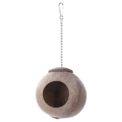 DOWNYPAWS - Boîte d'oiseau en coque de noix de coco pour la reproduction et la décoration clauses en chaîne