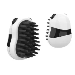 DOWNYPAWS - Brosse de bain et de massage pour chien style panda double usage humide et sec