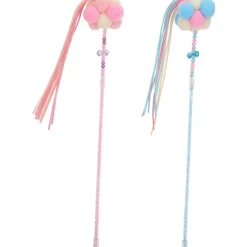 DOWNYPAWS - Canne à pêche pour chat-trois teasers de chats colorés-avec des boules de poils