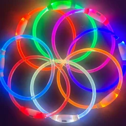 DOWNYPAWS - Collier lumineux rechargeable pour chien vert taille s : circonférence 30 cm