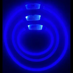 DOWNYPAWS - Collier lumineux rechargeable pour chien bleu taille s, circonférence 30 cm