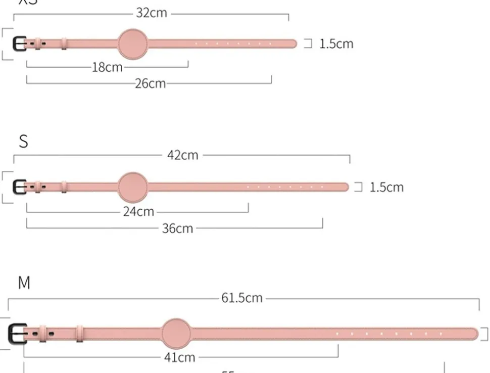 DOWNYPAWS - Collier traqueur gps pour chats et chiens - en cuir synthétique noir m