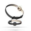DOWNYPAWS - Collier traqueur gps pour chats et chiens - en cuir synthétique noir s
