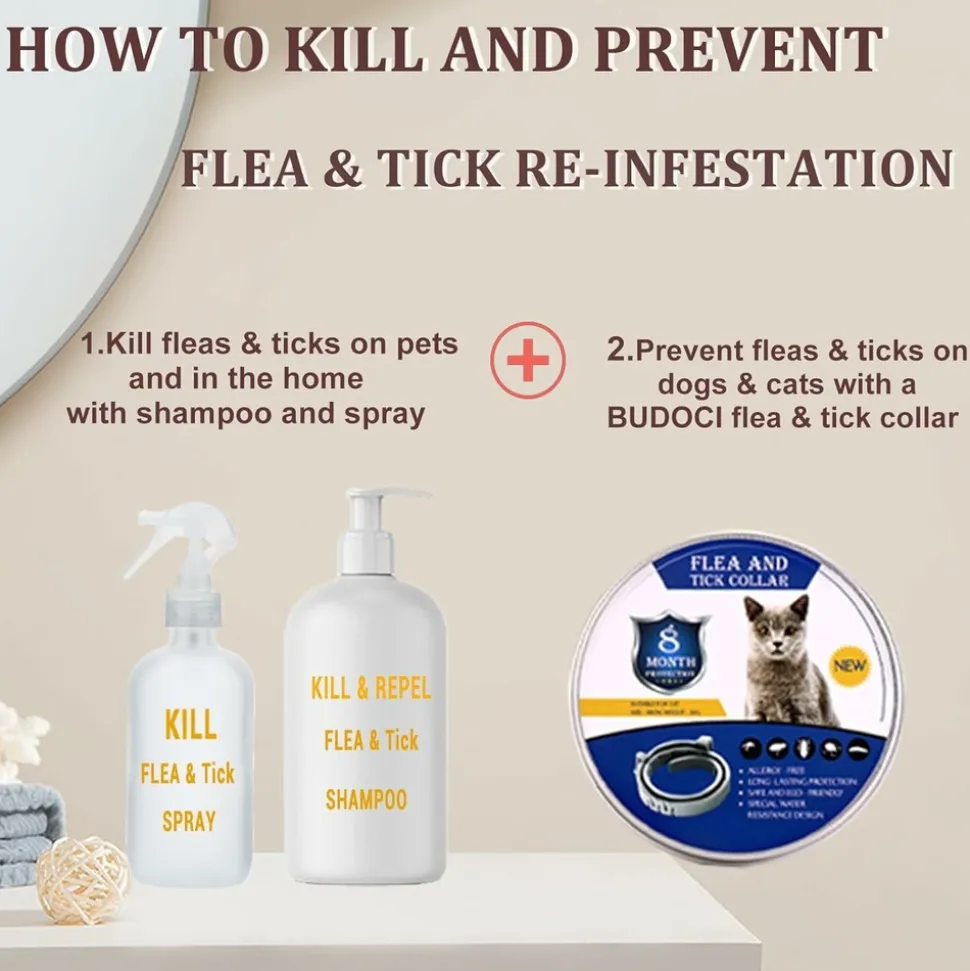 DOWNYPAWS - Colliers anti - puces et anti -tiques, lot de 2 pour chiens