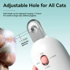 DOWNYPAWS - Coupe-griffes professionnel pour animaux - trou réglable pour chats et chiens, soins pour jeunes animaux