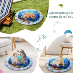 DOWNYPAWS - Coussin d'eau- lit pour chat jouets gonflables--diamètre 60cm