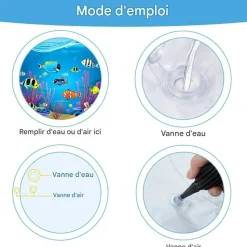 DOWNYPAWS - Coussin d'eau- lit pour chat jouets gonflables--diamètre 60cm