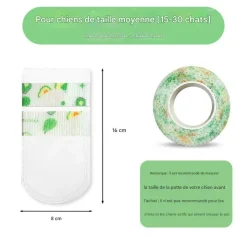 DOWNYPAWS - Couvoirs à pied d'animaux jetables, non tissés et anti - glissants taille m downypaws