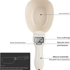 DOWNYPAWS - Cuillère mesure chien et chat amovible