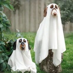 DOWNYPAWS - Déguisement de chien fantôme d'halloween - blanc - 125*72cm - taille grande
