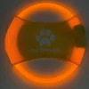 DOWNYPAWS - Discovolant lumineux rechargeable avec led pour chien feu jaune