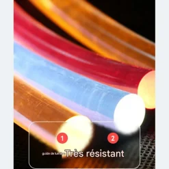 DOWNYPAWS - Discovolant lumineux rechargeable avec led pour chien feu rouge