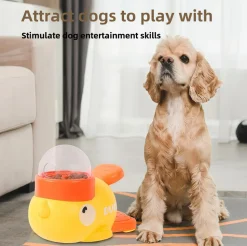 DOWNYPAWS - Distributeur automatique de nourriture pour chien : jouet interactif pour dresseur actionné par un bouton