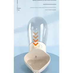 DOWNYPAWS - Distributeur d'eau de pour chiens, bol portable avec fonction eau et nourriture, design pratique, étanche et facile à utiliser
