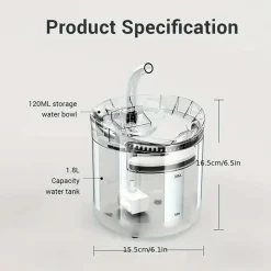 DOWNYPAWS - Distributeur D'eau De 60,87 Oz Avec Robinet Pour Chat