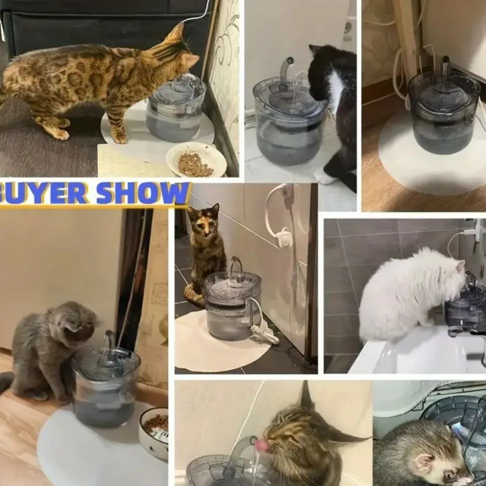 DOWNYPAWS - Distributeur D'eau De 60,87 Oz Avec Robinet Pour Chat