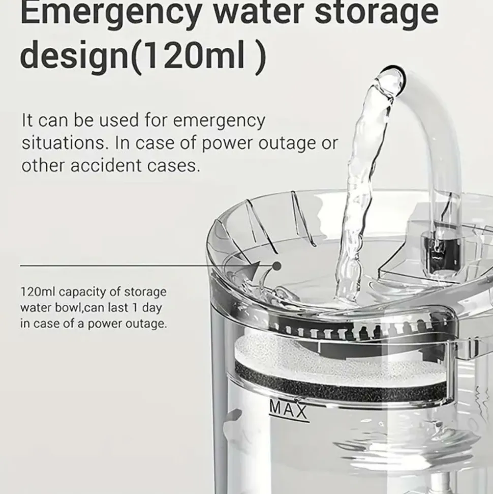 DOWNYPAWS - Distributeur D'eau De 60,87 Oz Avec Robinet Pour Chat