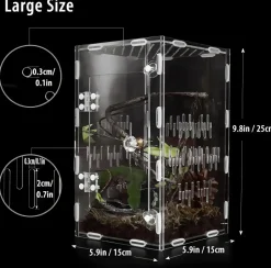 DOWNYPAWS - Enclos en acrylique pour araignées sauteuses et terrarium ventilé adapté à tous les reptiles