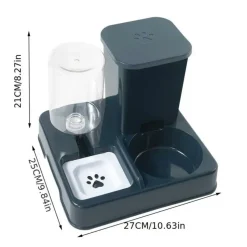DOWNYPAWS - Ensemble Distributeur De Nourriture Et Fontaine à Eau 2 En 1 Pour Animaux De Compagnie