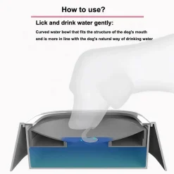 DOWNYPAWS - Fontaine à eau flottante anti-éclaboussures pour chien de compagnie