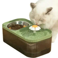 DOWNYPAWS - Fontaine à Eau Automatique Pour Chat, Gamelle En Acier Inoxydable