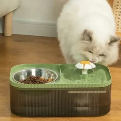 DOWNYPAWS - Fontaine à Eau Automatique Pour Chat, Gamelle En Acier Inoxydable