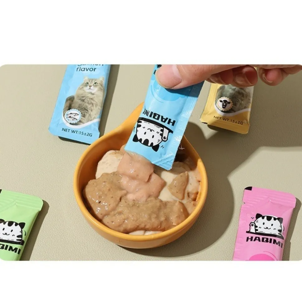 DOWNYPAWS - Friandises pour chats,saveur de thon 20 paquets*14g, riches en oméga 3 et 6, avec taurine et vitamine e