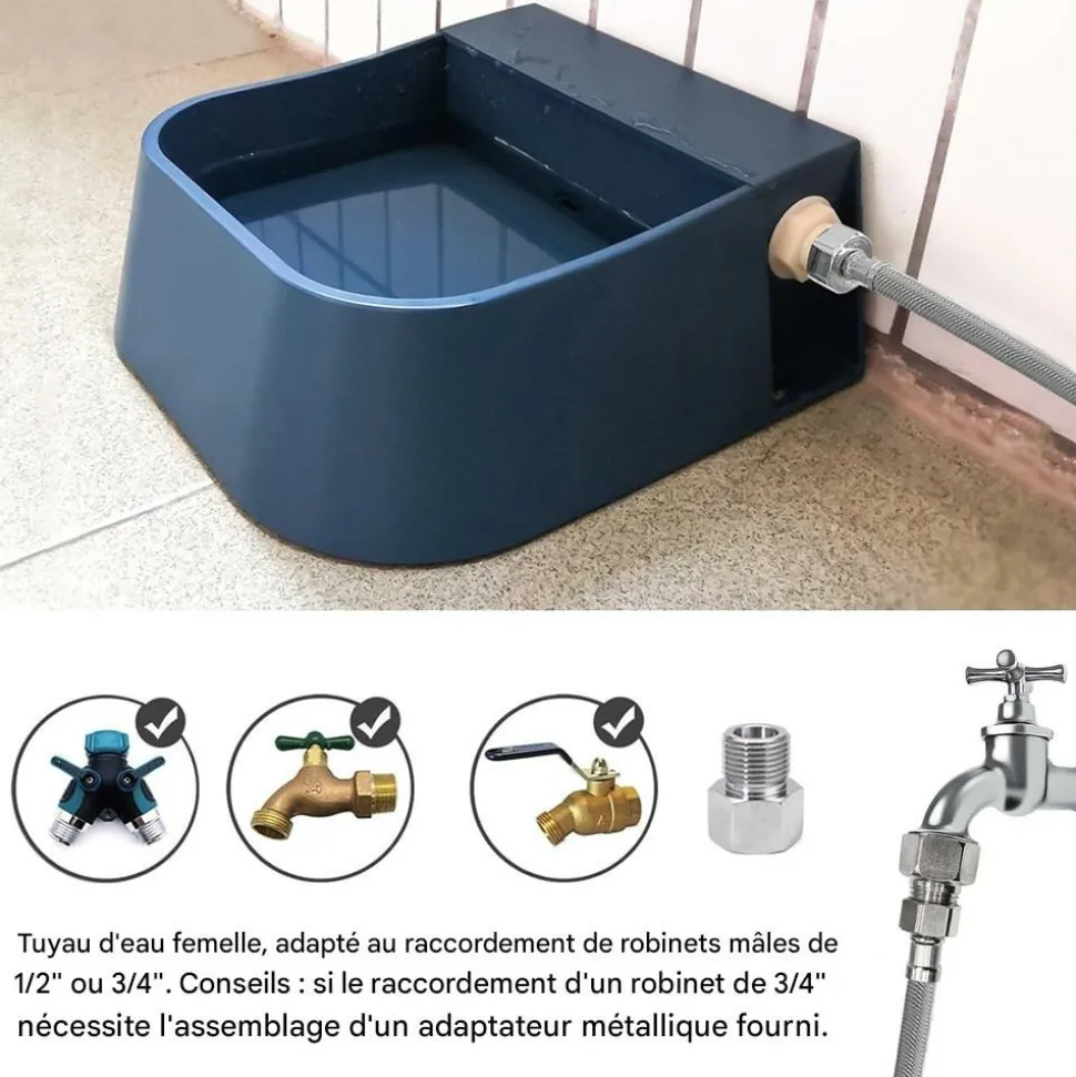 DOWNYPAWS - Gamelle à eau automatique pour chiens – sûre et durable – gamelle pour chats, chiens et animaux de la ferme