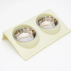 DOWNYPAWS - Gamelle double incliné pour animaux 37.5*25*7.5cm-vert clair gamelle pour chat