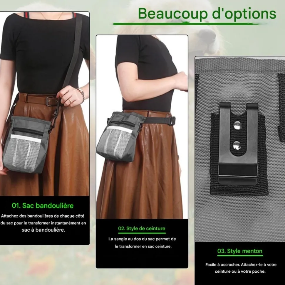 DOWNYPAWS - Gamelle pliable pour chat-sac de dressage pour animaux de compagnie - gris