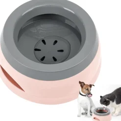 DOWNYPAWS - Gamelle pour chien-gamelle d'eau anti-débordement-en voiture-rose-15.3x18.9x8cm