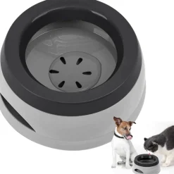 DOWNYPAWS - Gamelle pour chien-gamelle d'eau anti-débordement-en voiture-gris-15.3x18.9x8cm