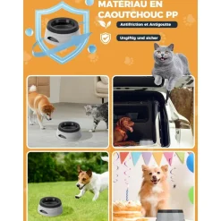 DOWNYPAWS - Gamelle pour chien-gamelle d'eau anti-débordement-en voiture-gris-15.3x18.9x8cm