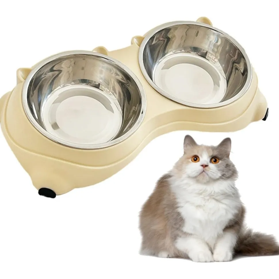 DOWNYPAWS - Gamelle surélevée double bol pour chat