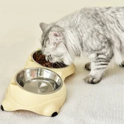 DOWNYPAWS - Gamelle surélevée double bol pour chat