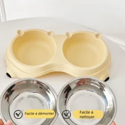 DOWNYPAWS - Gamelle surélevée double bol pour chat
