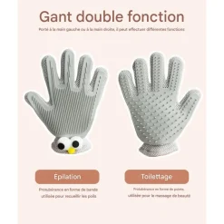 DOWNYPAWS - Gant 2 en 1 pour chats et chiens