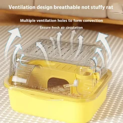 DOWNYPAWS - Grande cage à hamster en acrylique - pour ours doré, fournitures de luxe pour animaux de compagnie