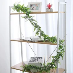 DOWNYPAWS - Guirlande de lierre artificiel d'eucalyptus blanc vert, 3 pièces, 1,8 m