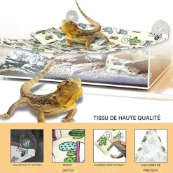 DOWNYPAWS - Hamac - motif dragon barbu, avec crochets pour oreiller et ventouse