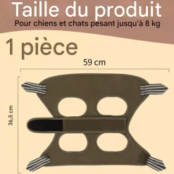 DOWNYPAWS - Hamac pour chat-toilettage pour animaux de compagnie-vert olive-empêcher l'évasion