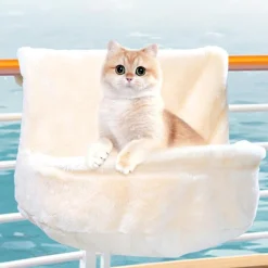 DOWNYPAWS - Hamac pour chat lit suspendu rond-blanc