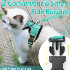 DOWNYPAWS - Harnais et laisse réfléchissants pour chat xs