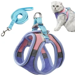 DOWNYPAWS - Harnais pour chat avec laisse et doublure réfléchissante s
