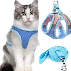 DOWNYPAWS - Harnais pour chat avec laisse et doublure réfléchissante s
