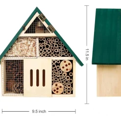 DOWNYPAWS - Hôtel à insectes en bois 24×29×8cm